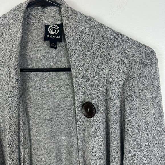 Bobeau Womens Lightweight Long Sleeve Button Heather Grey Open Cardigan Small - Picture 5 of 10